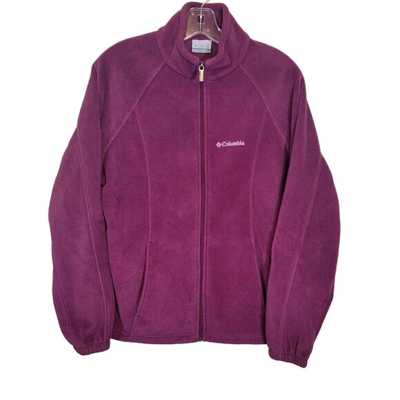 Columbia Women's Full Zip Fleece Jacket Winter Purple Size Large Cozy Warm - Picture 1 of 6